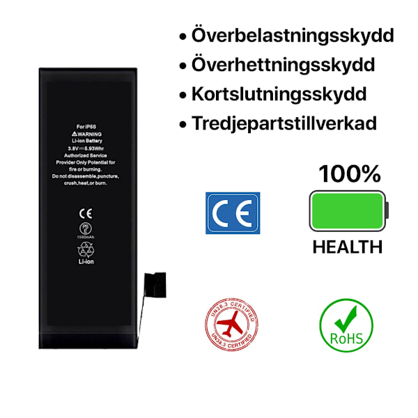 iPhone 5S Batteri Hög Kvalité sort