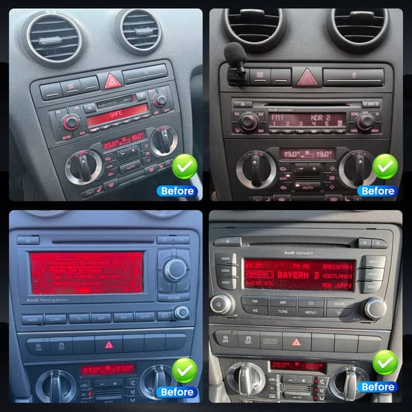 Fortdows Bilstereo Bilradio 9 tum för Audi A3 8P 2003-2012, 4+64 GB, CarPlay Android Auto, WiFi 6, AHD Backkamera