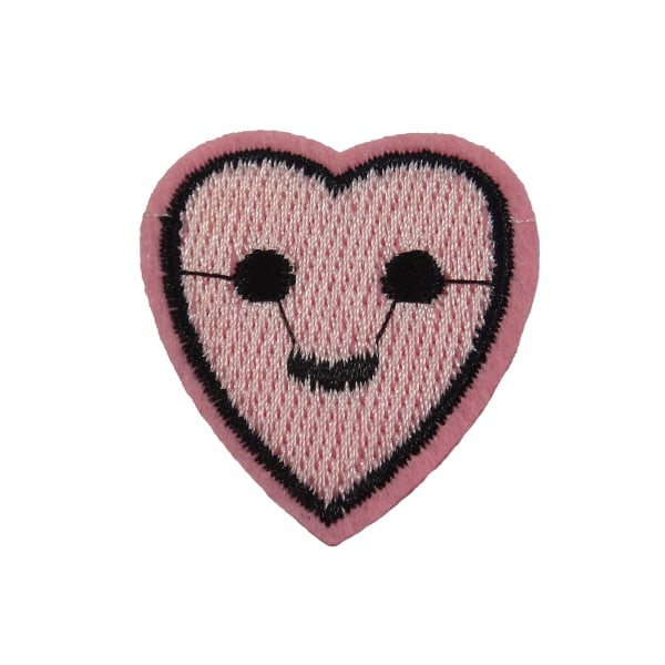 2st Tygmärken - Rosa Hjärta - Storlek 3,7cm rosa