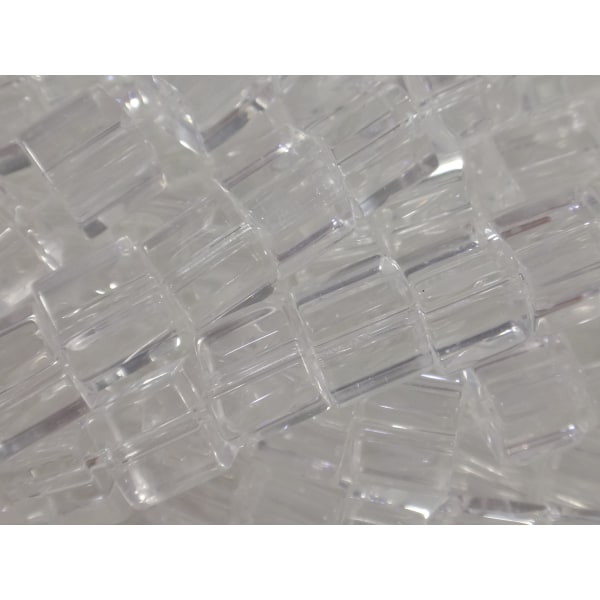 48st Cubic Glaspärlor 6mm - Clear transparent 6 mm