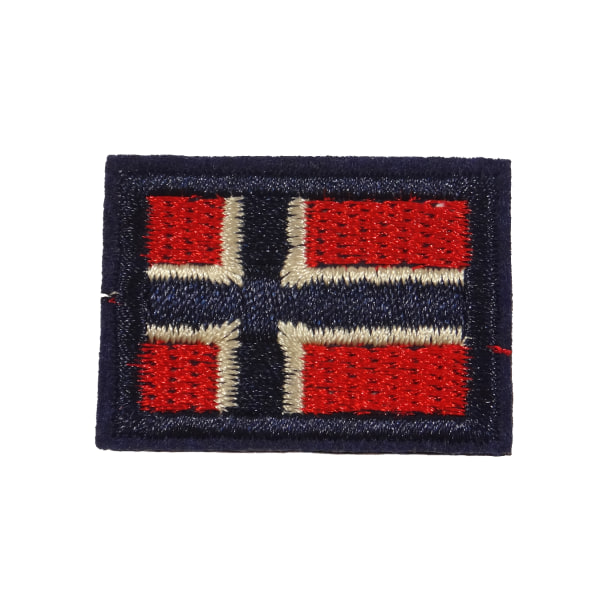 6st Tygmärken - Flagga Norge - Storlek 3,8cm röd 38 mm