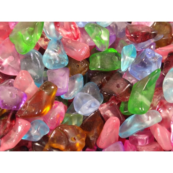 400st Glasflis-pärlor 5-10mm - Blandade Färger flerfärgad