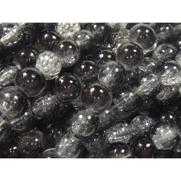1400st Crackle Glaspärlor 6mm- Tvåfärgade svart