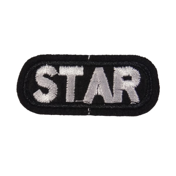 2st Tygmärken - STAR - Storlek 4,8cm svart