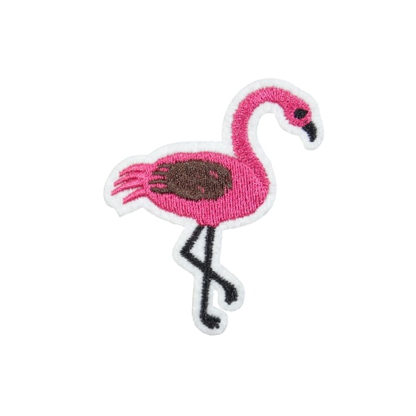 6st Tygmärken - Flamingo - Storlek 6,1cm rosa