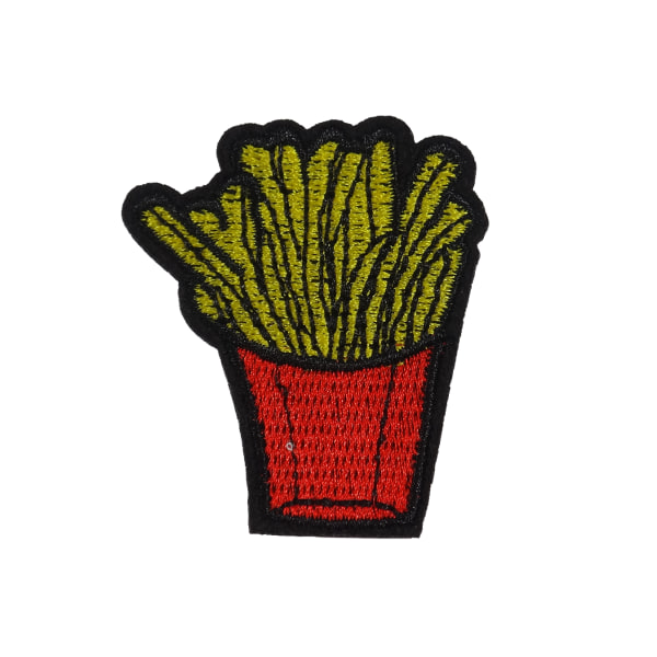 2st Tygmärken - French Fries Pommes - Storlek 5,5cm gul