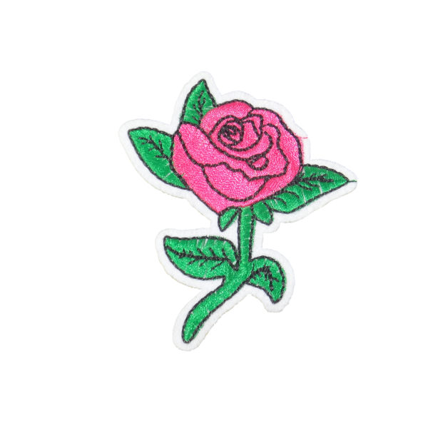 2st Tygmärken - Rosa Ros - Storlek 7,4cm rosa