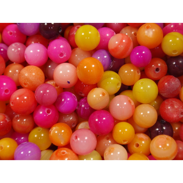 100st Runda Snäckskalspärlor 4,5-6mm - Blandade Färger flerfärgad