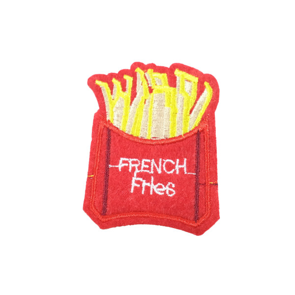 2st Tygmärken - French Fries - Storlek 5,8cm röd