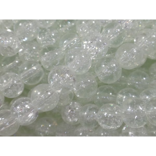 140st Crackle Glaspärlor 6mm- Genomskinliga transparent 6 mm