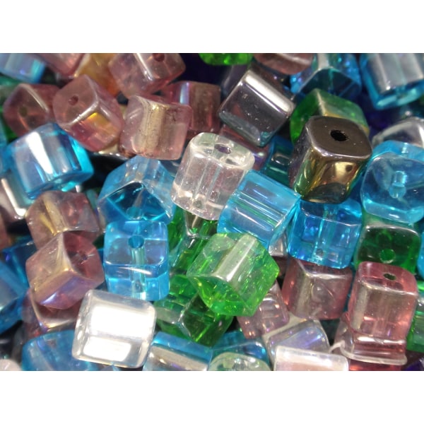 350st Cubic Glaspärlor 5mm AB - Blandade Färger flerfärgad 5 mm