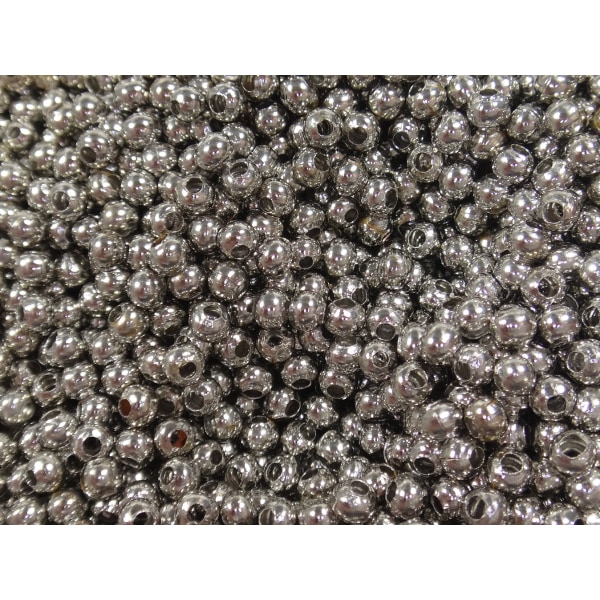 100st Platinafärgade Pärlor 3,2mm- Nickelfria