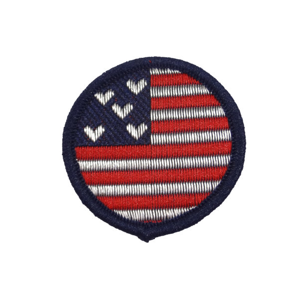 2st Tygmärke - USA Flagga Hjärtan  3,2cm flerfärgad 32 mm