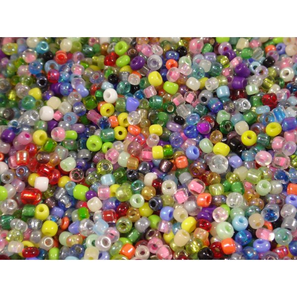 6000st Glaspärlor 2mm - Blandade Färger flerfärgad