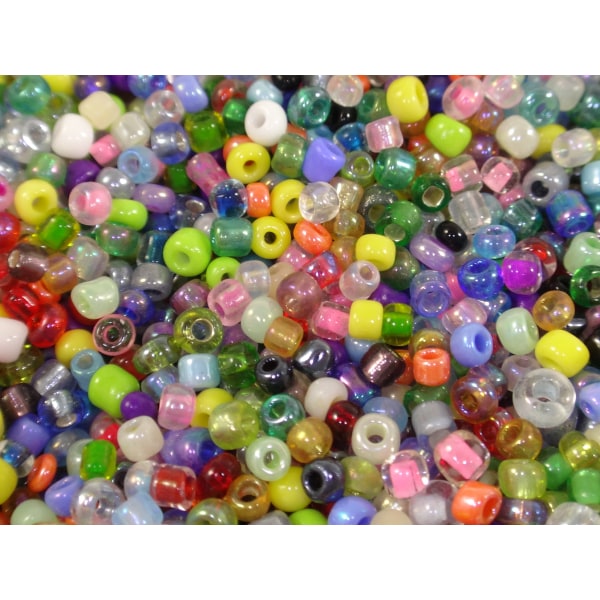 6000st Glaspärlor 2mm - Blandade Färger flerfärgad