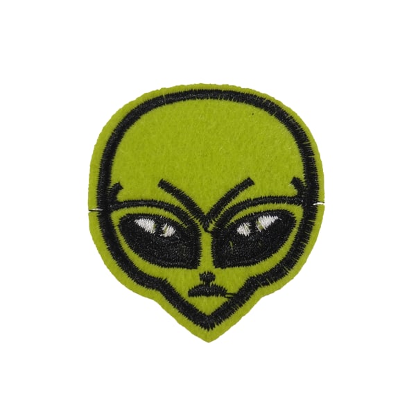 2st Tygmärken - Alien - Storlek 6,1cm grön