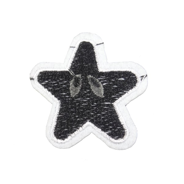 6st Tygmärken - Svart Stjärna - Storlek 4,7cm svart 47 mm