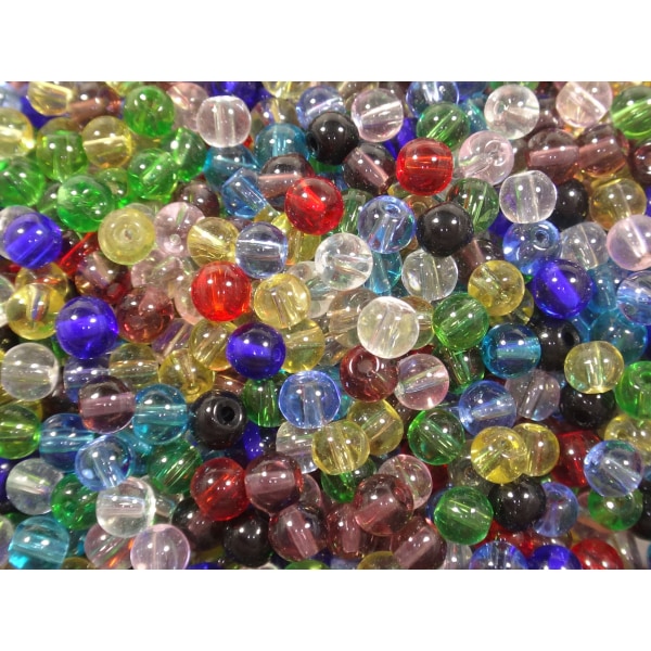 100st Runda Glaspärlor 4mm - Blandade Färger flerfärgad 4 mm