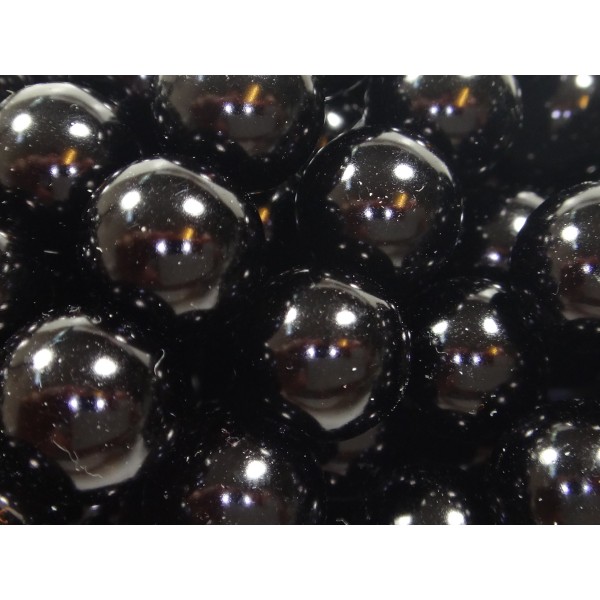350st Vaxade Glaspärlor 12mm - Svarta svart 12 mm