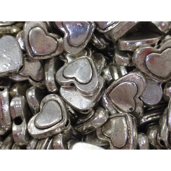 100st Metallpärlor Hjärtan 10mm Nickelfria 10 mm