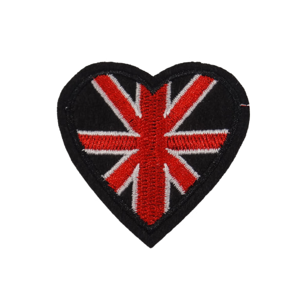 2st Tygmärken - Storbritannien Hjärta - Storlek 5,1cm röd 51 mm