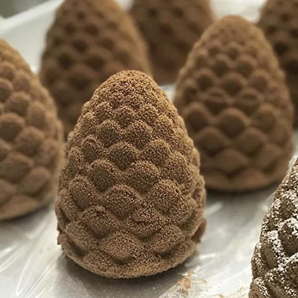 8 celler fyrrekogleform kageforme silikoneform mousse is chokolade dessert bageudstyr A