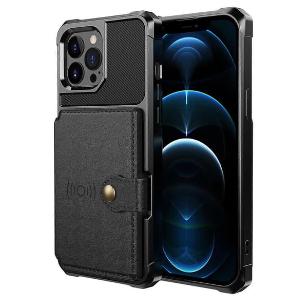 Til iPhone 13 Pro Magnetisk Pung Korttaske Læderetui