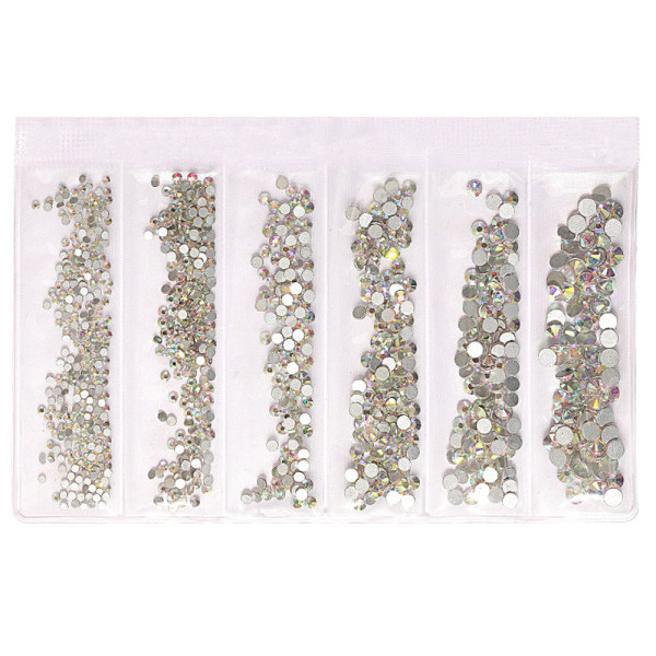 Blandingsstørrelse flatback Glass Crystal Rhinestones