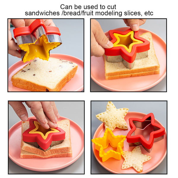 Rustfritt stål tegneserie elsker femspiss stjerne rund sandwich