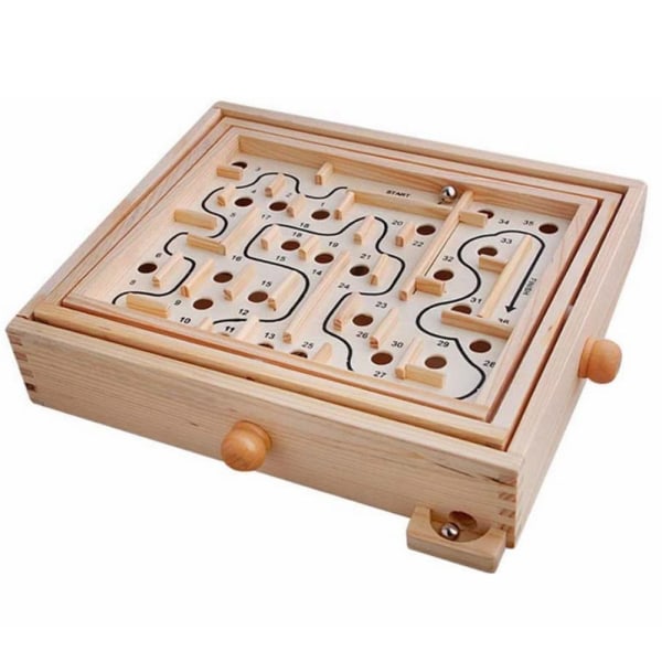 Pedagogisk labyrintleksak för barn, trä 3D labyrint pusselspel