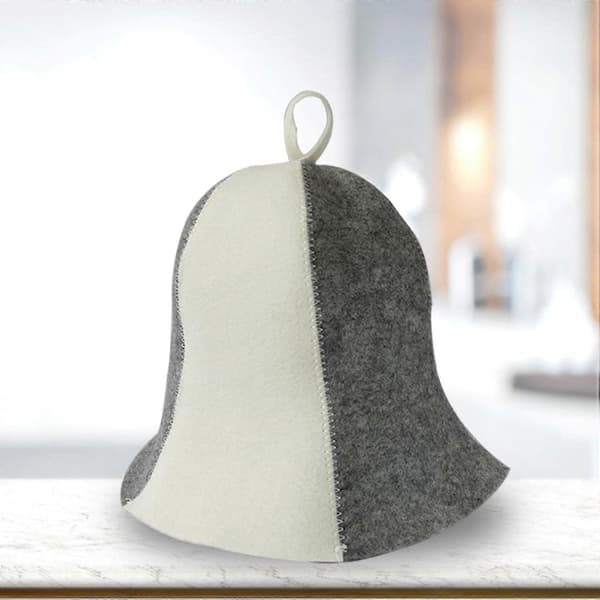 Bastuhatt Polyester Huvudskydd med Överhettningsskydd för Spa Banya Dusch Svart Vit 25x72cm A