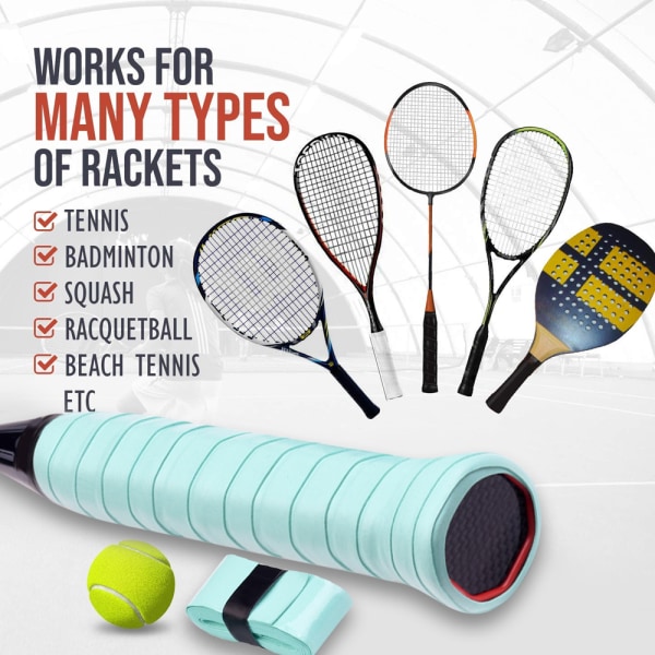 Tennisketcher Grip Tape - Forudskåret og tør føles Tennis Grip -