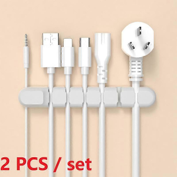 2 STK/sæt Silikone Kabel Organizer USB Kabelopruller Fleksible Ledningsstyringsklips