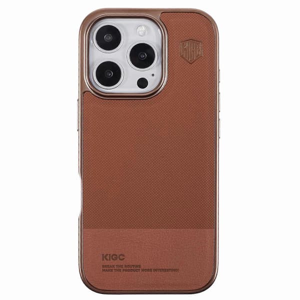 KIGC iPhone 16 Pro -suojakuori PC+TPU+PU-galvanointi