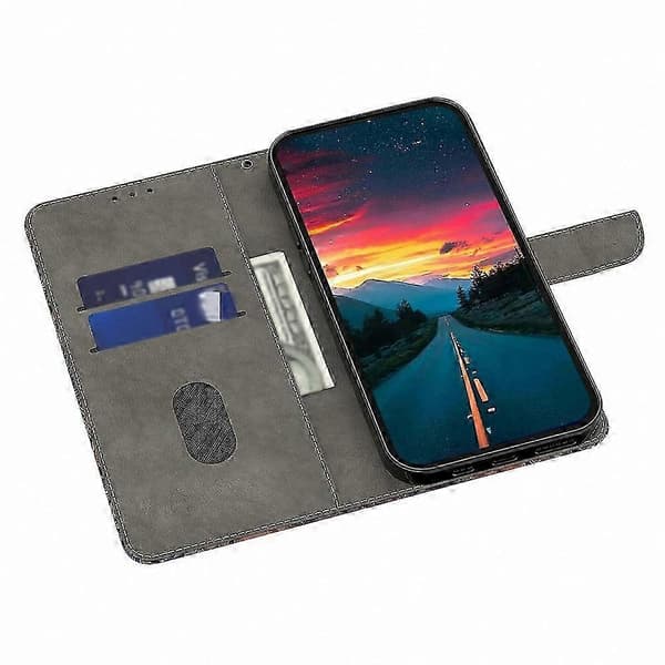 Magnetlås Läderplånboksfodral med 3D Blomdesign för Galaxy A36 5G - Silvermönster Telefonfodral Blommig