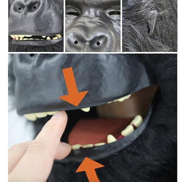 Chimpansemaske Halloweenmaske Nyhed Dyremaske til Voksen A