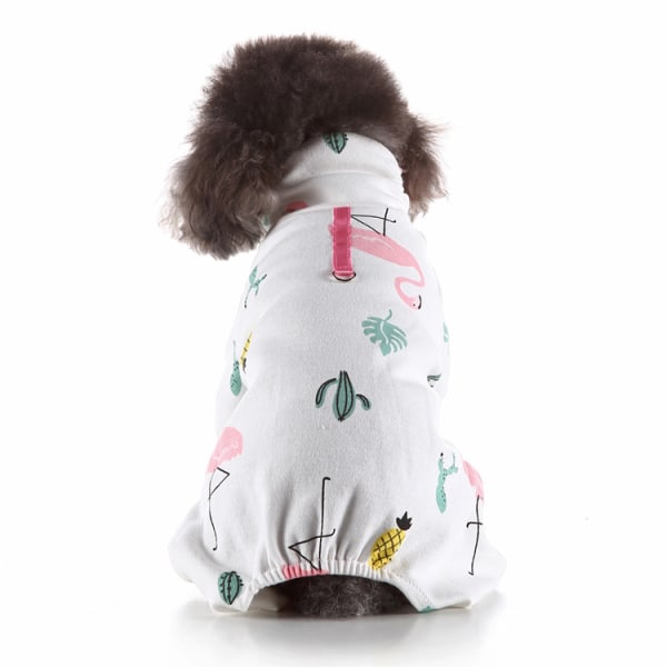 Lemmikkien vaatteet Koiran pyjamat Pehmeä puuvillapaita PJS, pinkki