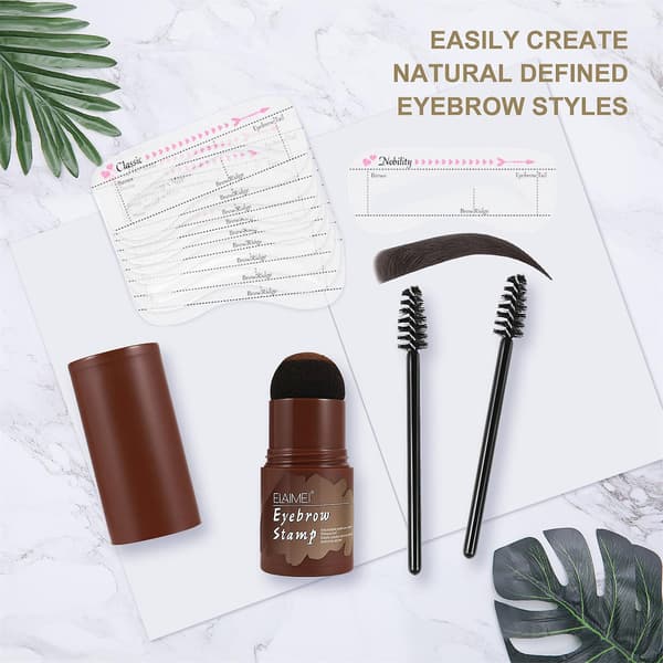 Perfect Brows Stencil & Stamp Kit med 2 børster One Step Langtidsholdbart formningssæt Vandtæt A