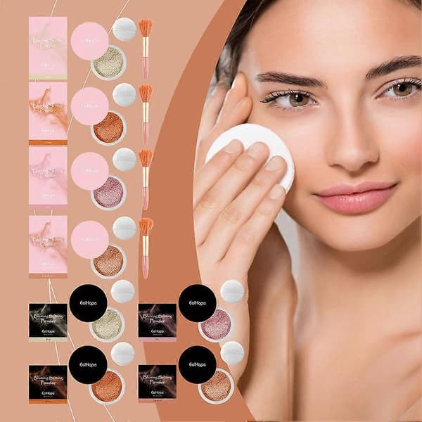Utjevnende Setting Ansiktspudder Concealer Contouring Løst Puder for Kvinner A