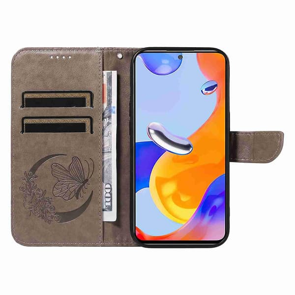 Læder telefoncover til Xiaomi Redmi Note 11 4G / 11S Grå