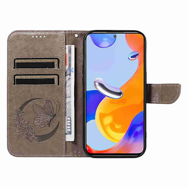 Läderfodral för Xiaomi Redmi Note 11 4G / 11S Grå