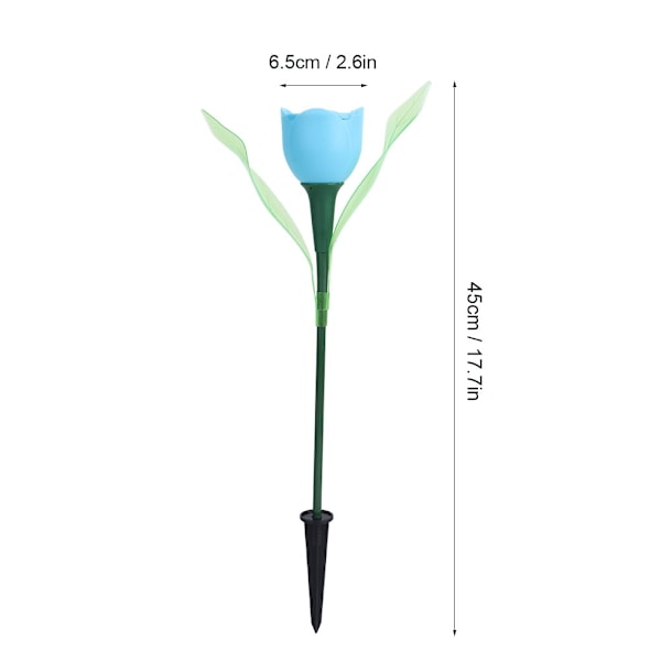 4 st Solcellsdrivna Tulpan LED-Blomsterlampor Vattentäta Trädgårdsgräsmatta Dekoration Blå