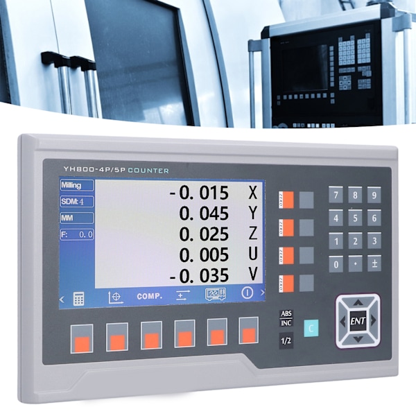 Dreiebenk Maskiner LCD Lineær Encoder Digital Avlesning Display 5 Akser for Fresing 15W AC 80~260VEU Plugg