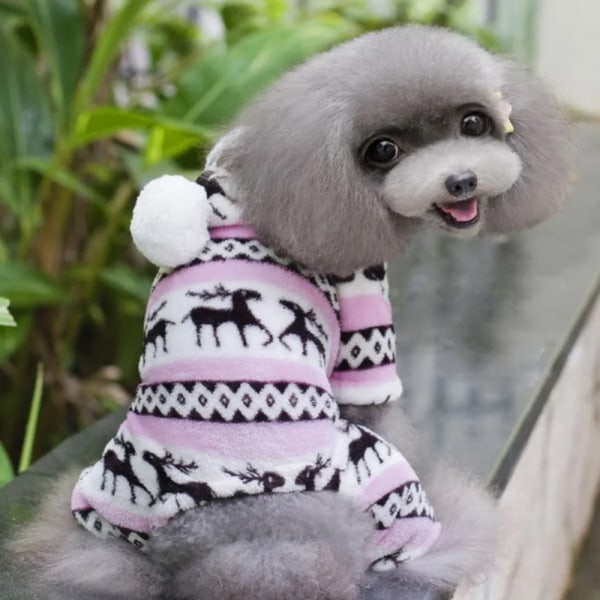 Hund Vinter Varma Kläder Husdjur Härlig Fyra Hörn Hoodie Hund