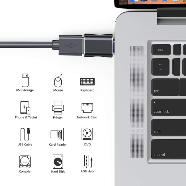 Type-C til USB-adapter, USB C til USB 3.0-adapter, aluminium