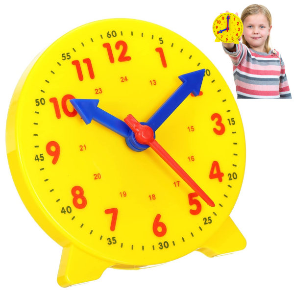 Lærende klokke for barn, demonstrasjon Undervisning i klokketelling