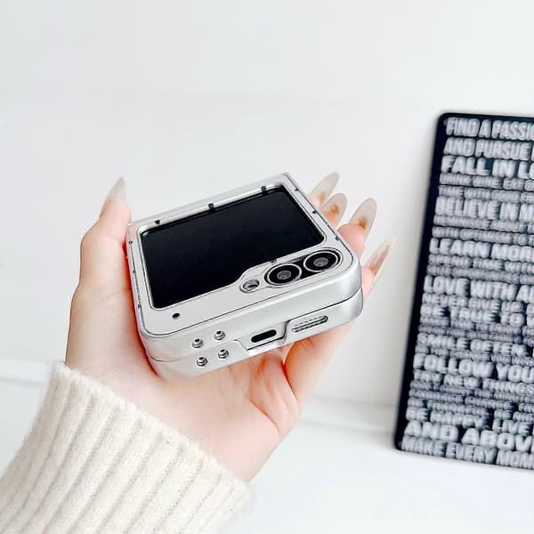 Spejl Polka Dot PC Foldbart Telefoncover Sort Til Samsung Galaxy Z Flip5 5G