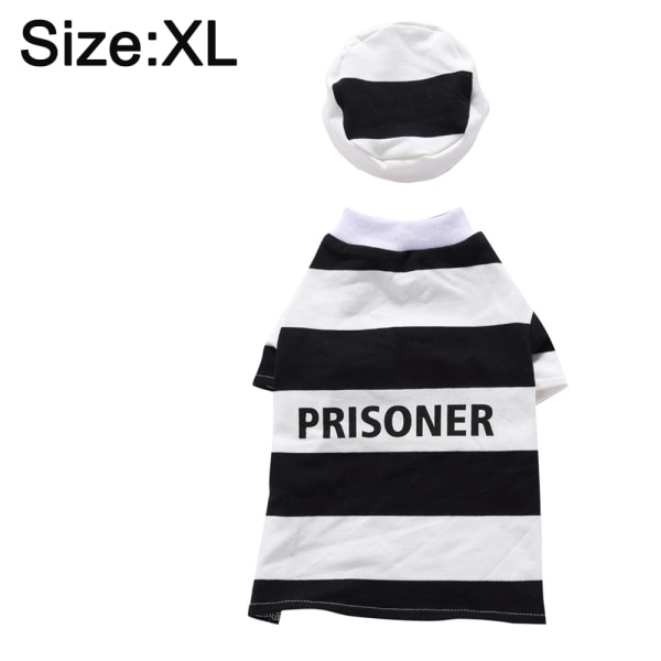 Pet Clothing Dog Prisoner Transfiguration Dress Black and White