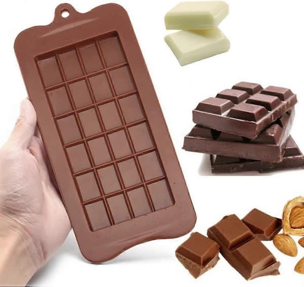 Chokladförpackning med 4 livsmedelssäkra non-stick energibars- och proteinformar A
