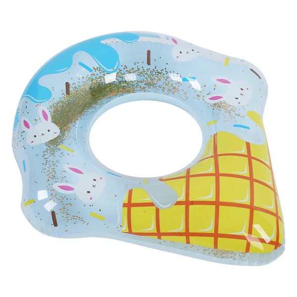 70 cm Børneisvaffel Svømmeringe med Glitter Tyk PVC Oppustelig Pool Flyderør Ring A